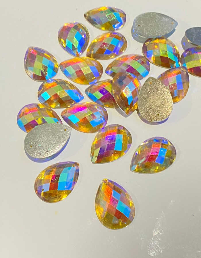CHATON CRISTAL C/FURO GOTA C/100 UND