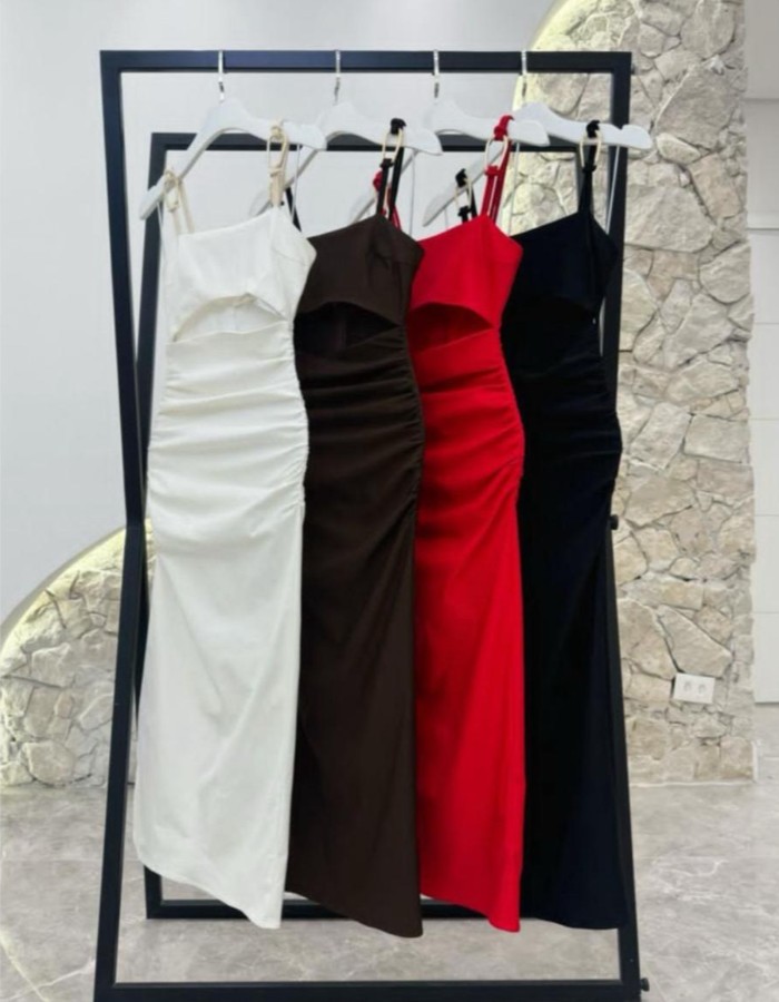 VESTIDO MIDI DETALHE