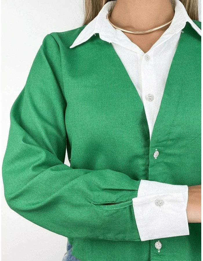 Blusa Manga Longa Sobreposição