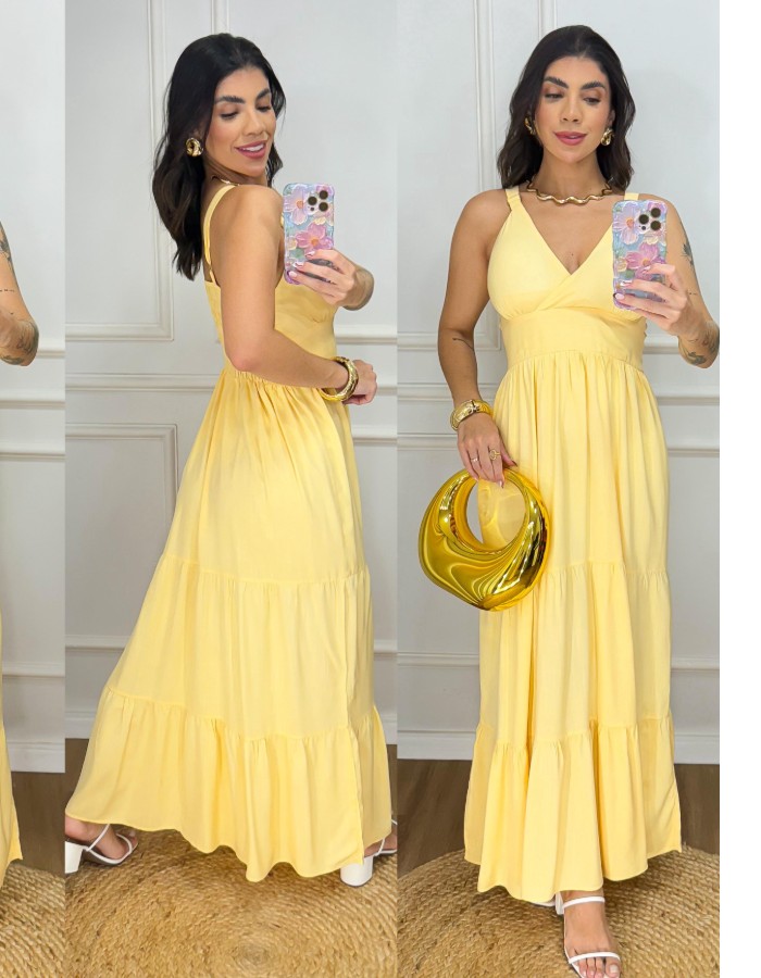 Vestido Transpassado Liso
