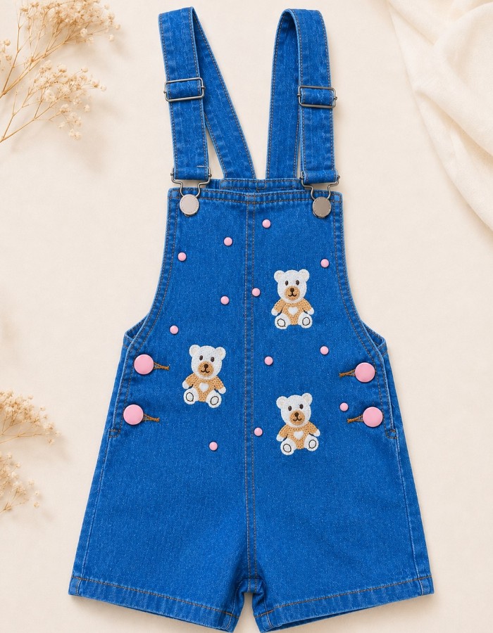 Jardineira short urso