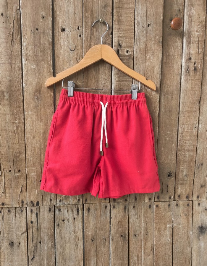 SHORT MAURICINHO DE LINHO VERMELHO