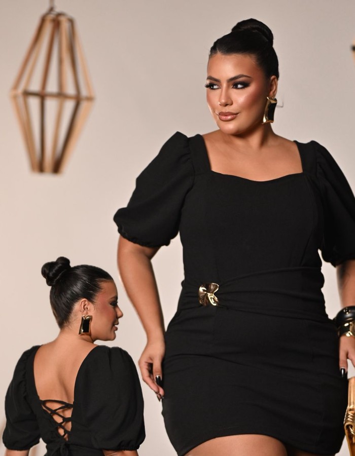 VESTIDO C/ FIVELA NA CINTURA