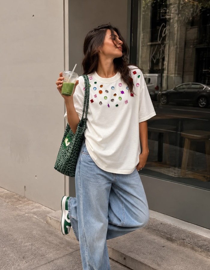 T-SHIRT PEDRAS COLORIDAS