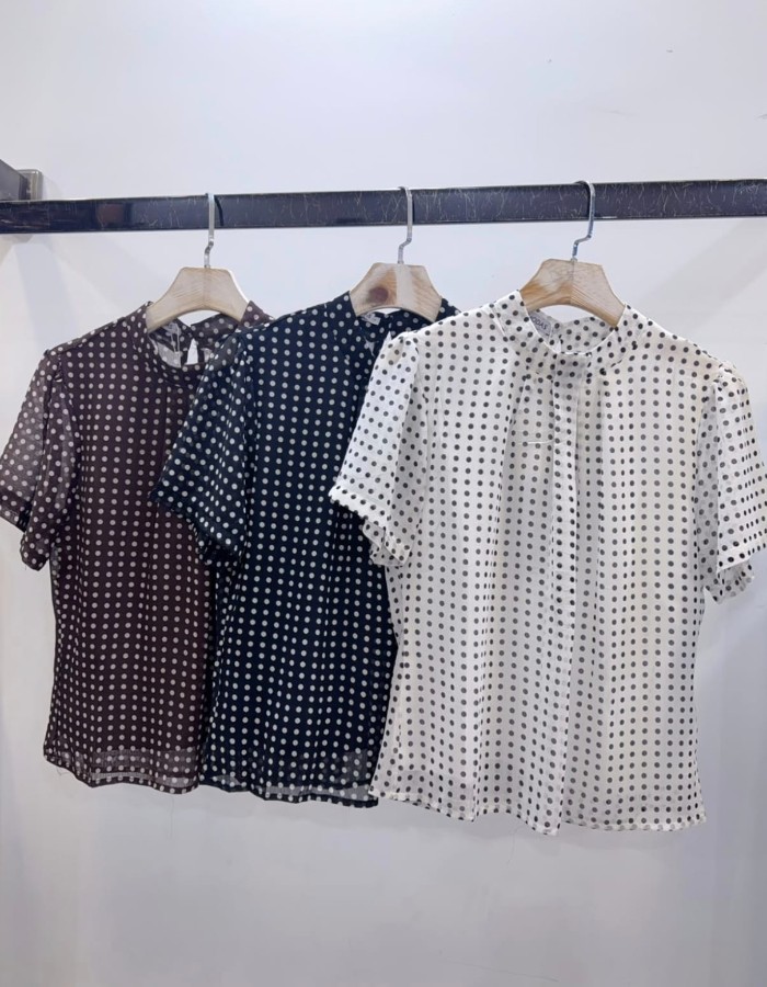 BLUSA  POA TECIDO CHIFFON FORRDA 