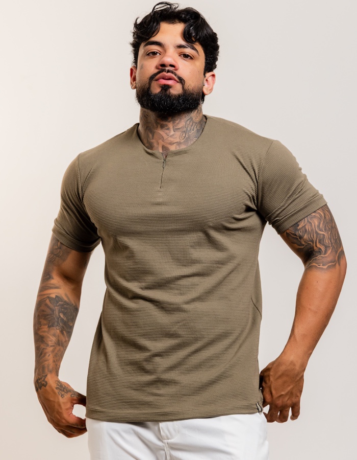 CAMISA SLIM ZIP DISCOVERY (CURTA)