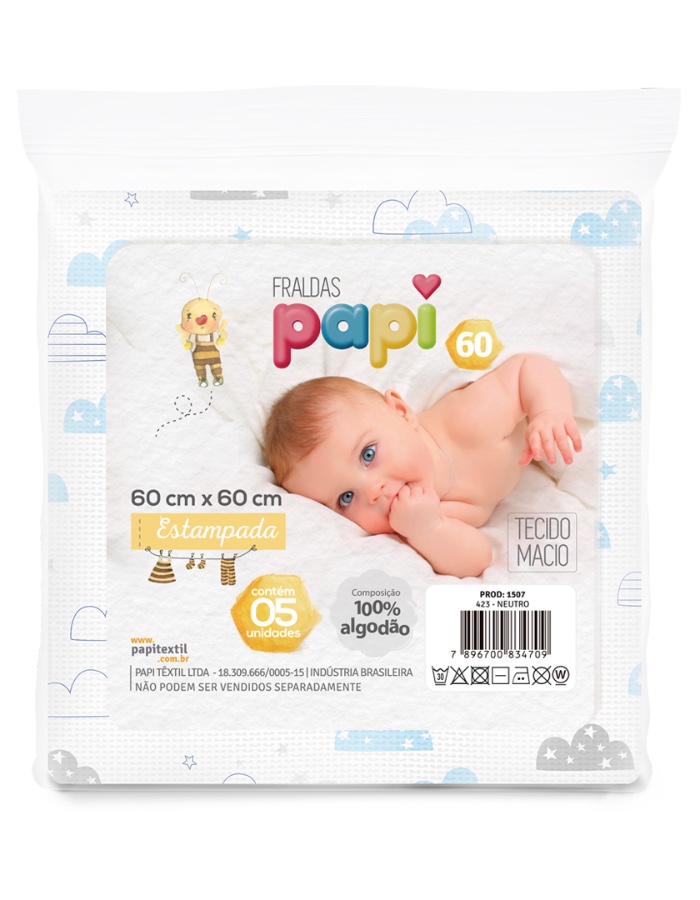 FRALDA PAPI ESTAMPADA 60cmX60cm