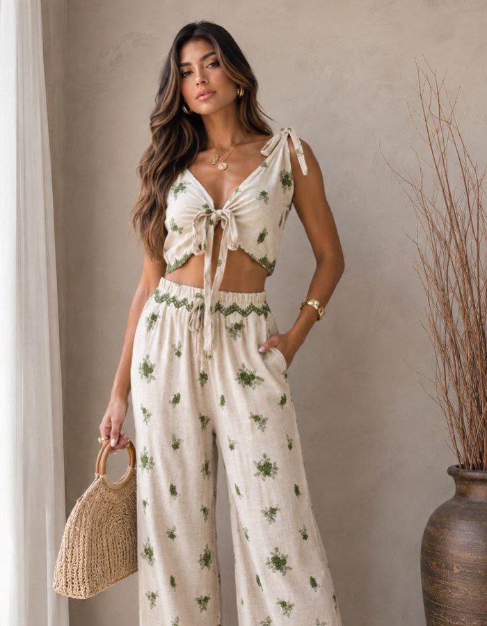 CONJUNTO CALÇA BORDADO