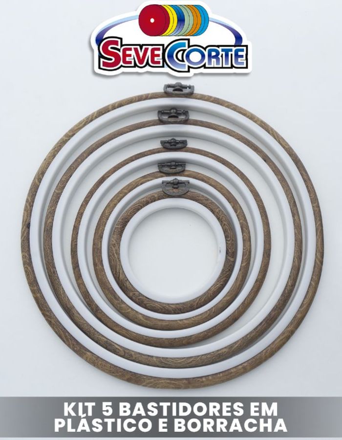 KIT BASTIDOR DECORATIVO REDONDO DE MADEIRA C/5 REG