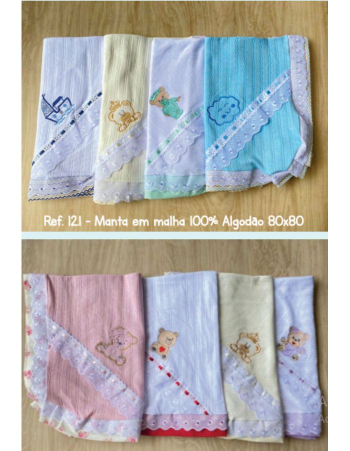 MANTA EM MALHA BOLINHA 12.1 80X80CM MASCULINO E FEMININO PEDRINHO BABY