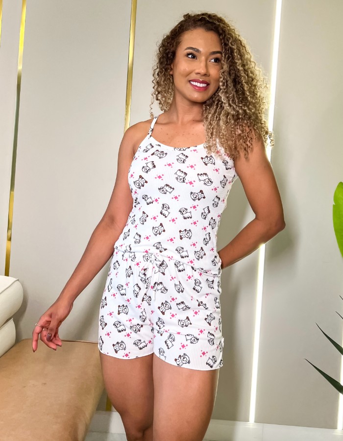 BABY DOLL ESTAMPADO ALCINHA 