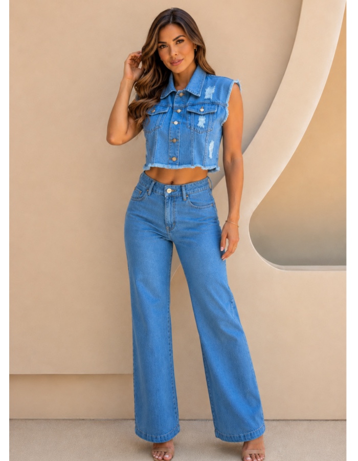 Calça wide leg 