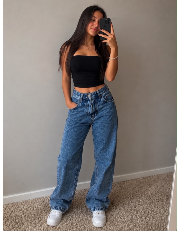 Calça feminina wid leg marmorizada 