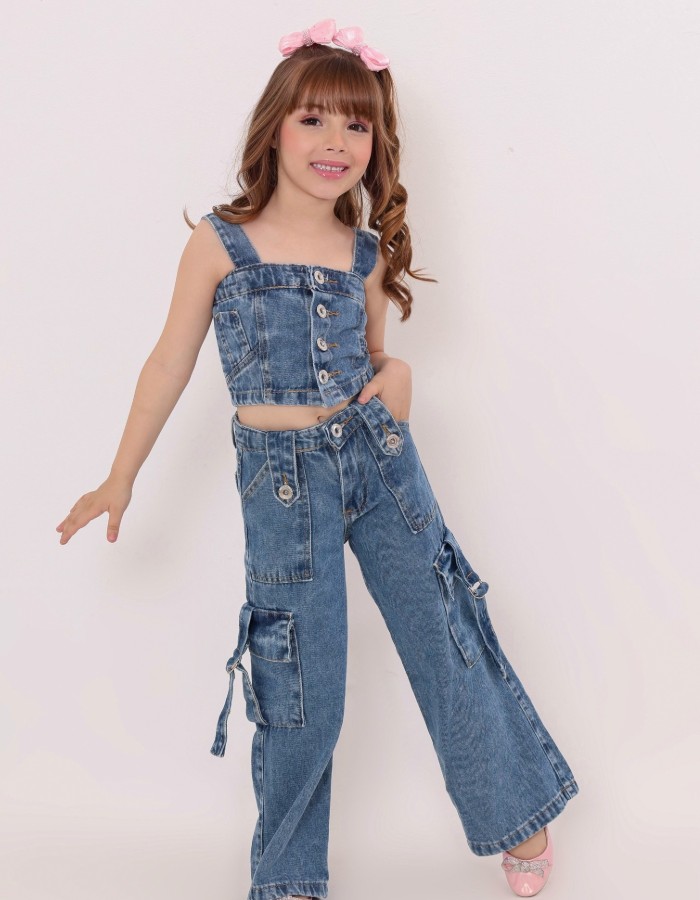CONJUNTO JEANS INFANTIL DESGRADEADO