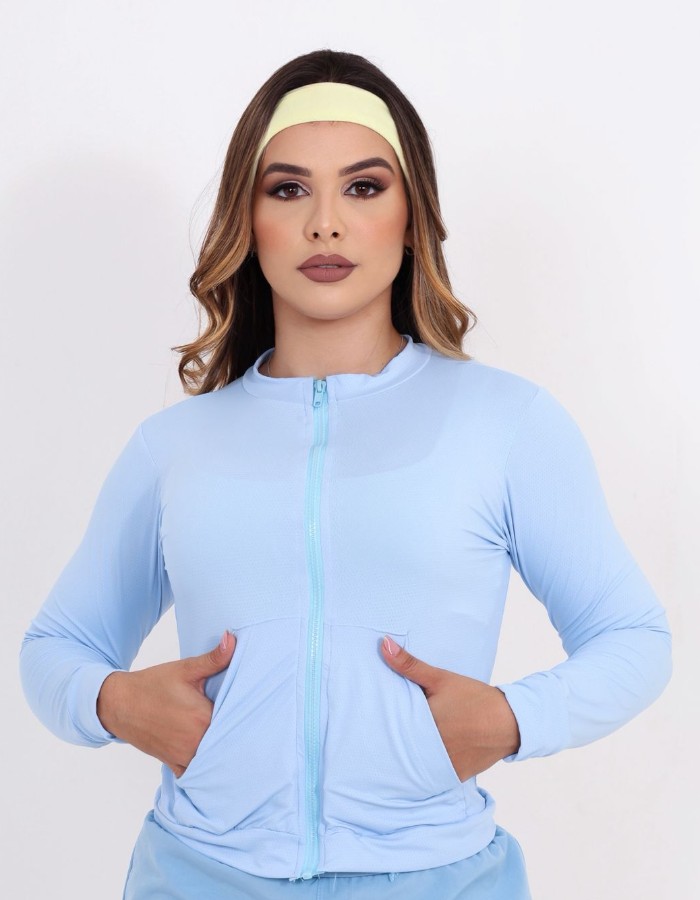Casaco com zíper e bolso DRY FIT 