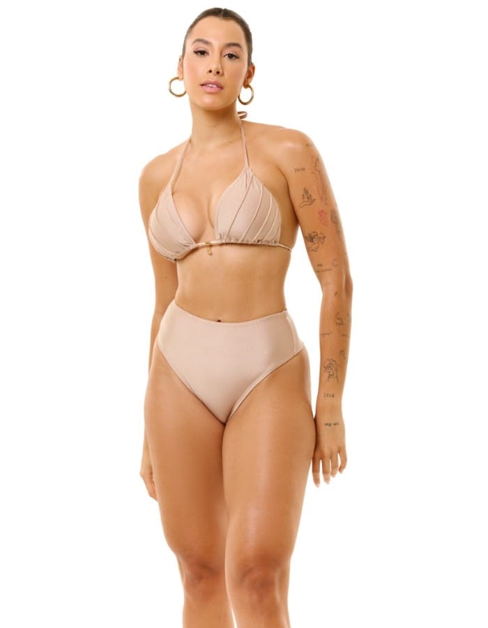Biquini hot pant cortininha semi fio