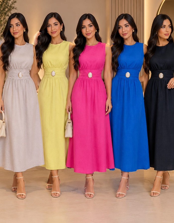 VESTIDO MIDE COM CINTO