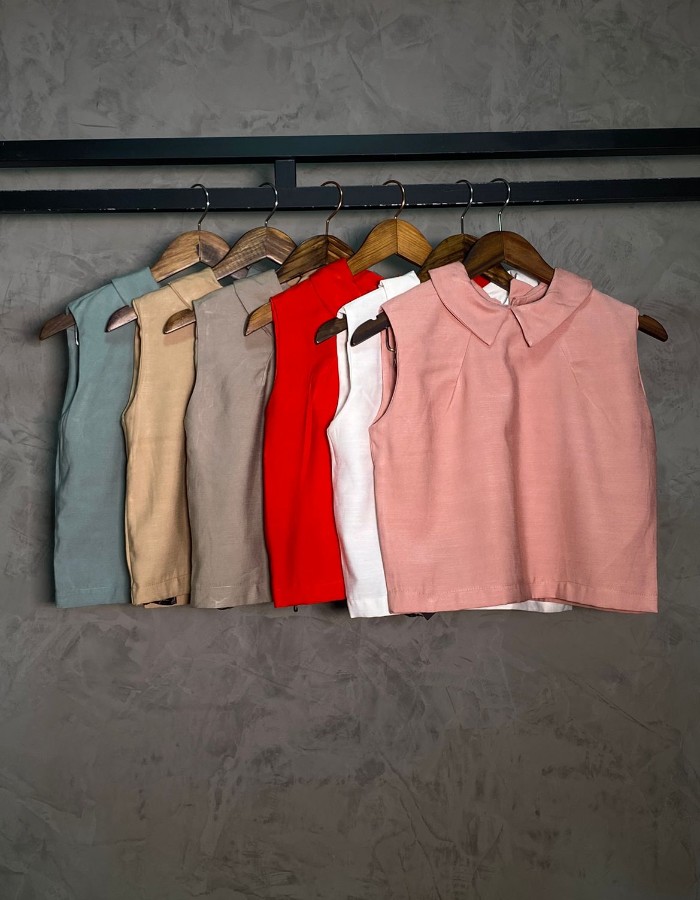 CROPPED GOLA ALFAIATARIA