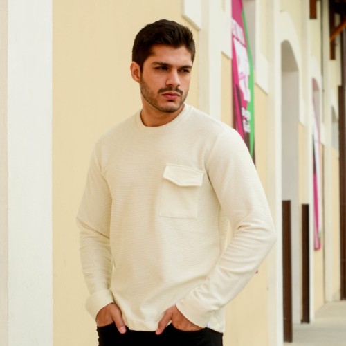 CAMISA LONGA TEXTURE COM BOLSO