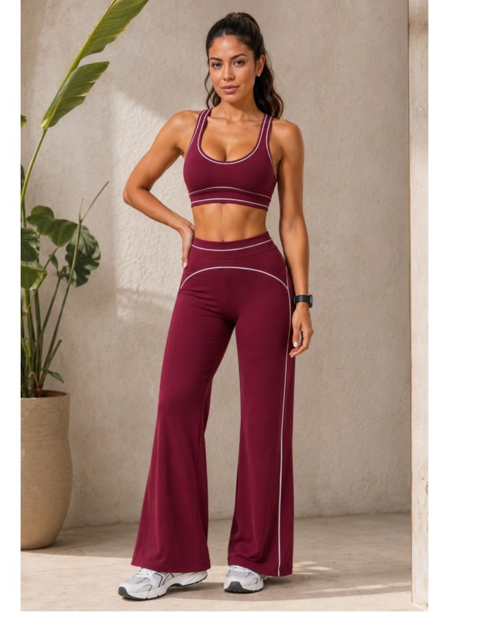 Conjunto de Calça Flare Poliamida 