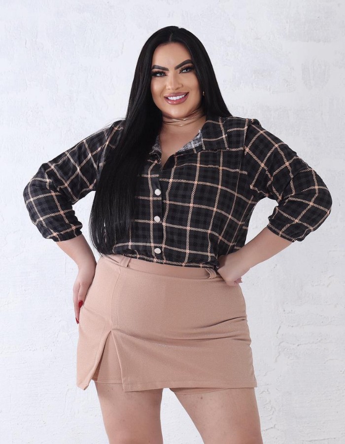 Blusa manga 3/4 c/ botões 