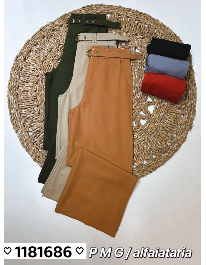 CALÇA PANTALONA ALFAIATARIA C/ CINTO