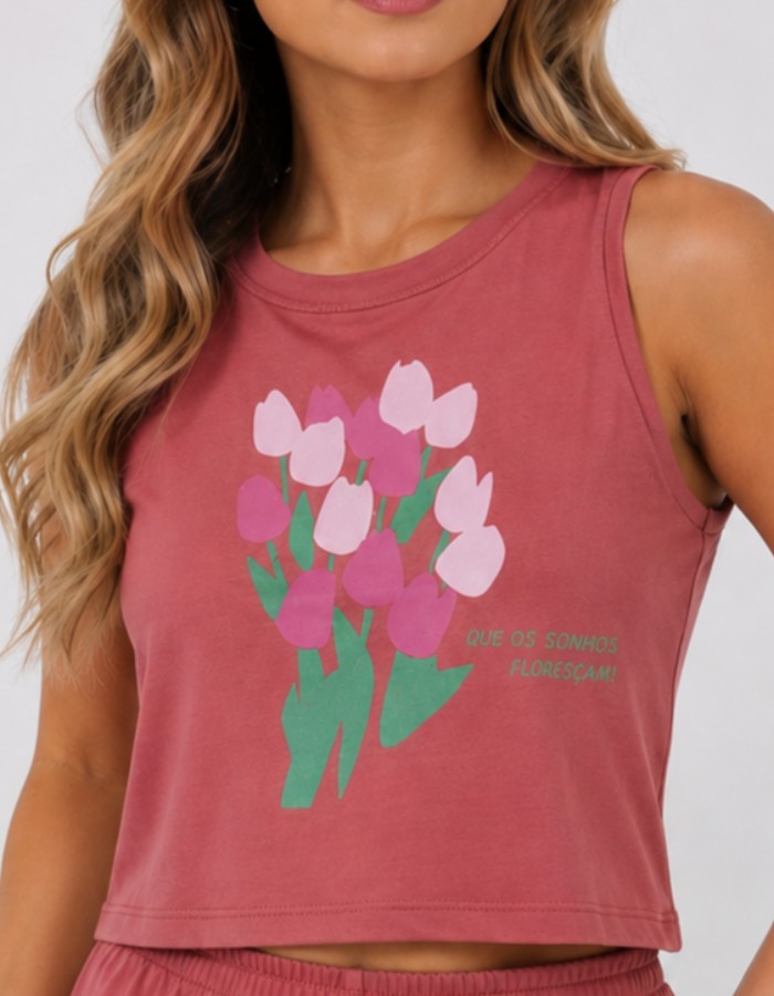 APENAS CROPPED REGATA-FLORES