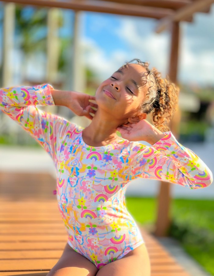 MAIÔ MANGA LONGA INFANTIL ESTAMPADO