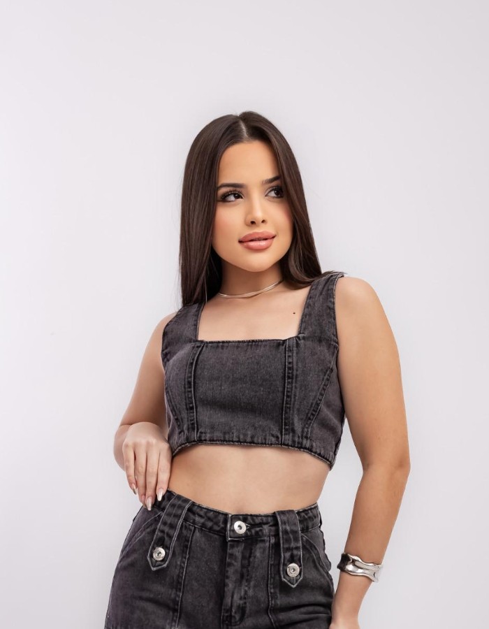 CROPPED BLACK DESGRADEADO