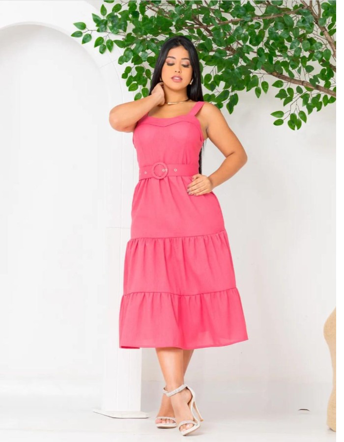 vestido midi de alça 