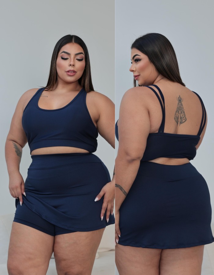 Conjunto Short Saia  Básico Plus Size