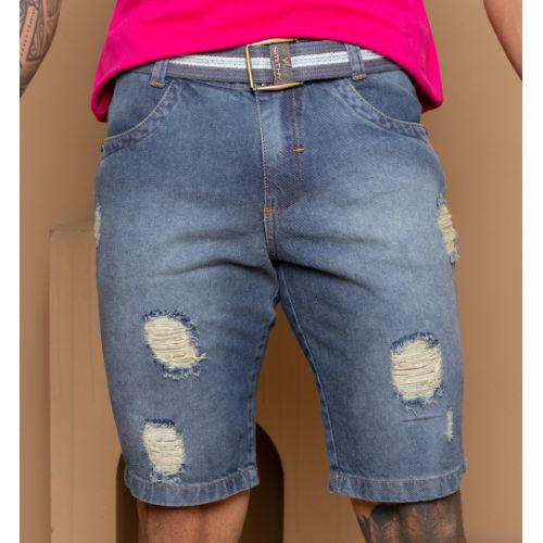 Bermuda jeans diferenciada 