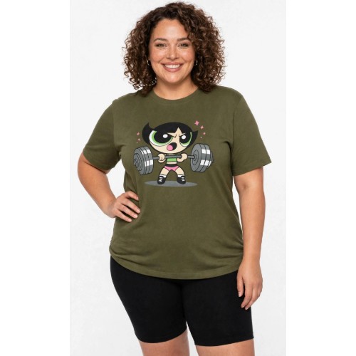 Camiseta oversize suede super poderosa docinho 