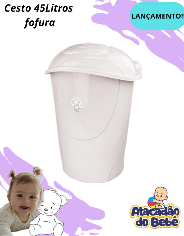 Cesto de roupa Cajovil 45Litros fofura