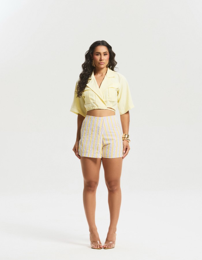 Short saia em tricoline