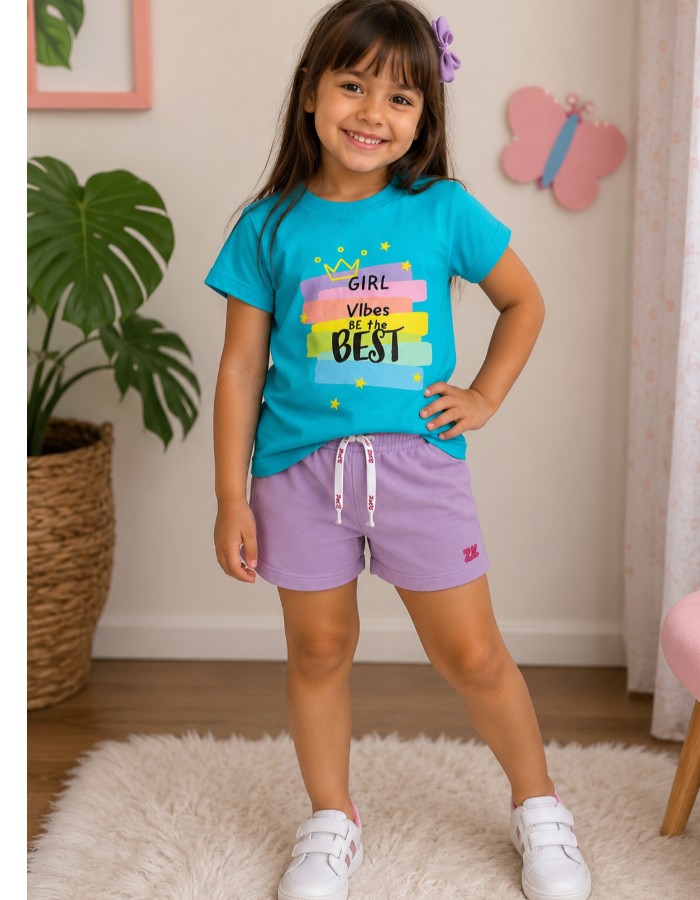 CONJUNTO SHORT MOLETOM MENINA