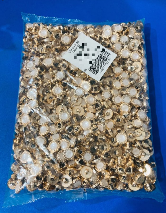 BOTÃO DOURADO C/CREME C/PÉ  PACOTE C/1000 PEÇAS