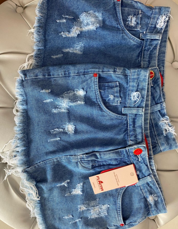 SAIA CURTA  JEANS FEMININA