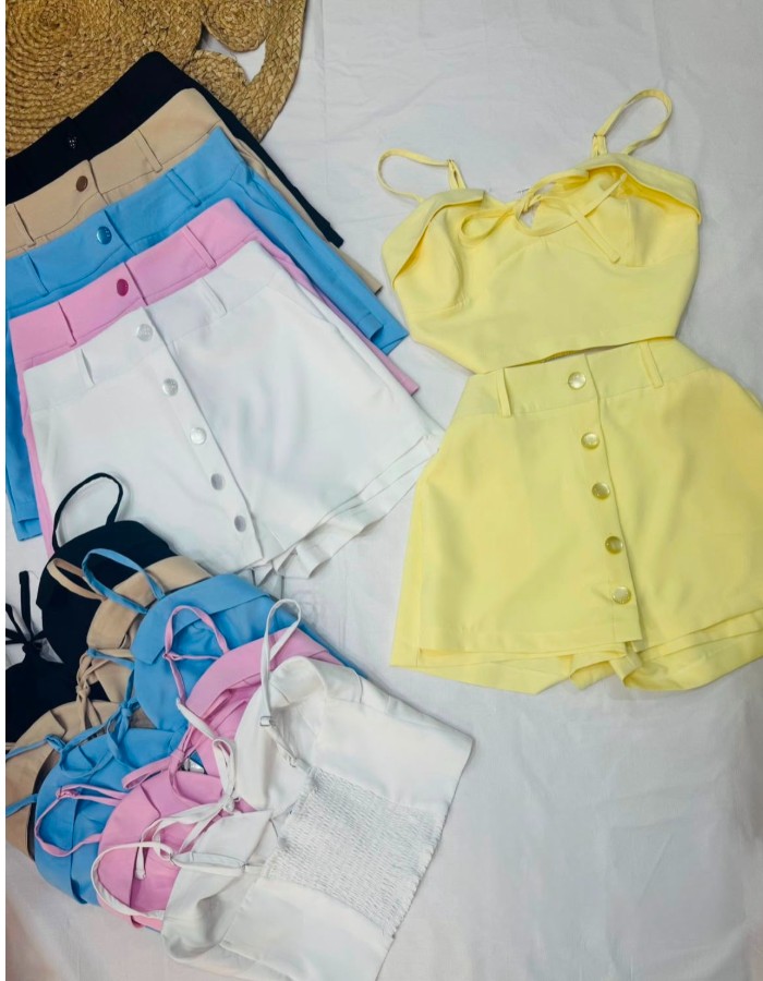 CONJUNTO SHORT SAIA ALFAIATARIA PREMIUM