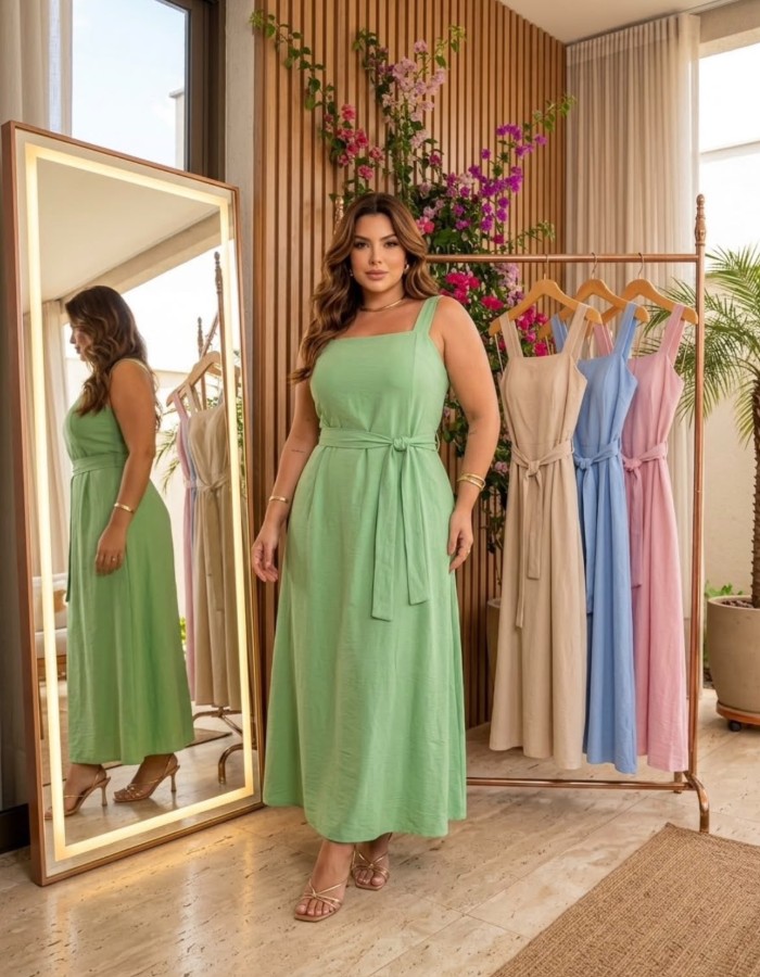 VESTIDO PLUS TECIDO MARRANT SENSORIAL GG