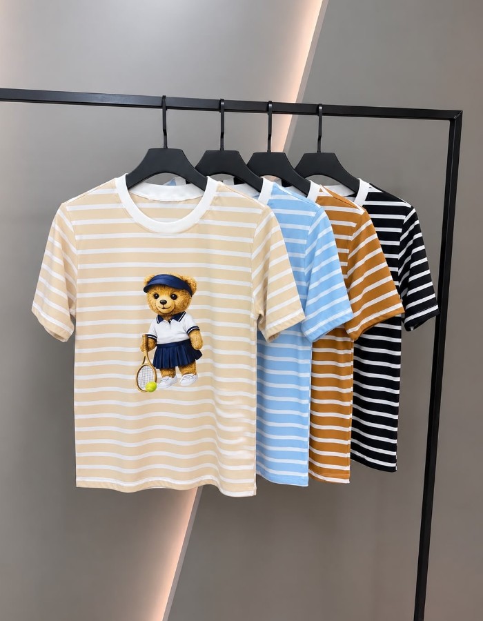 T-SHIRT LISTRADA URSO