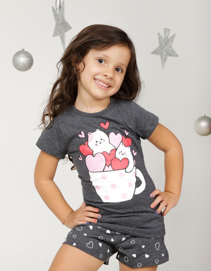 Babydoll Manga Curta Infantil 