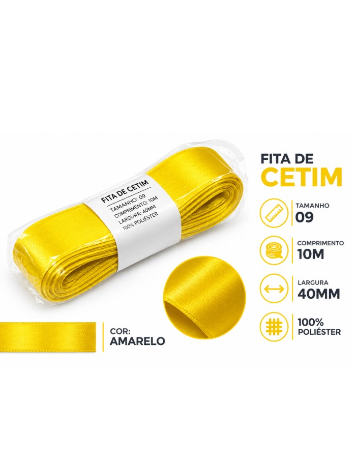 FITA DE CETIM N.09 40MM COM 10 METROS