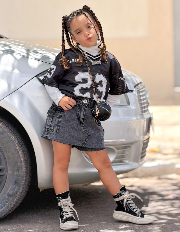 SHORT SAIA BLACK INFANTIL DESGRADEADO