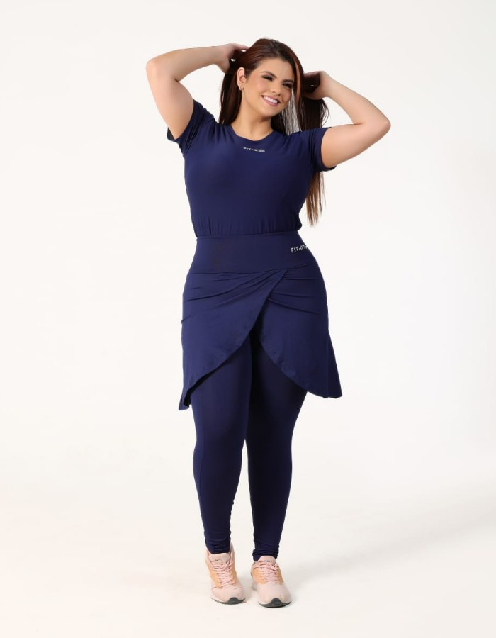 CONJUNTO CALÇA  SAIA BORBOLETA E BABY LOOK PLUS  POLIAMIDA
