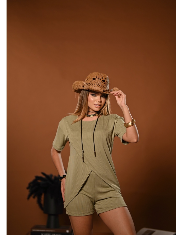 Conjunto Transpassado Suede 