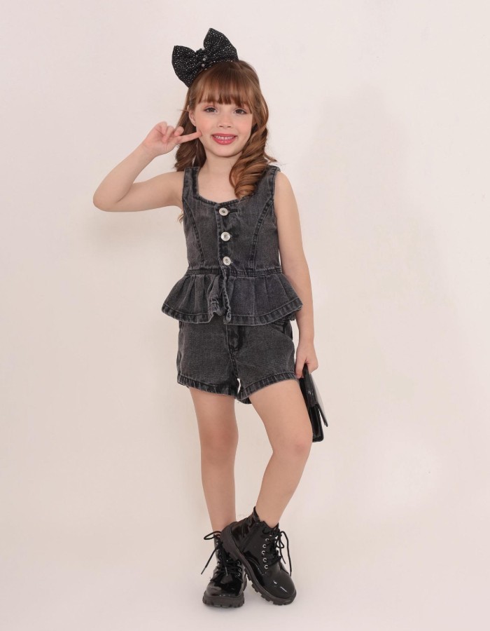CROPPED BLACK INFANTIL DESGRADEADO