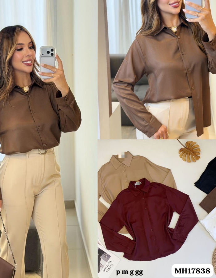 Blusa social seda 