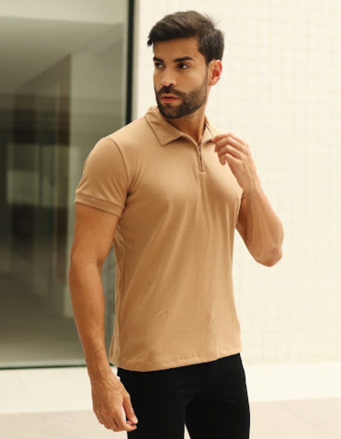 POLO ZIPER SUEDINE