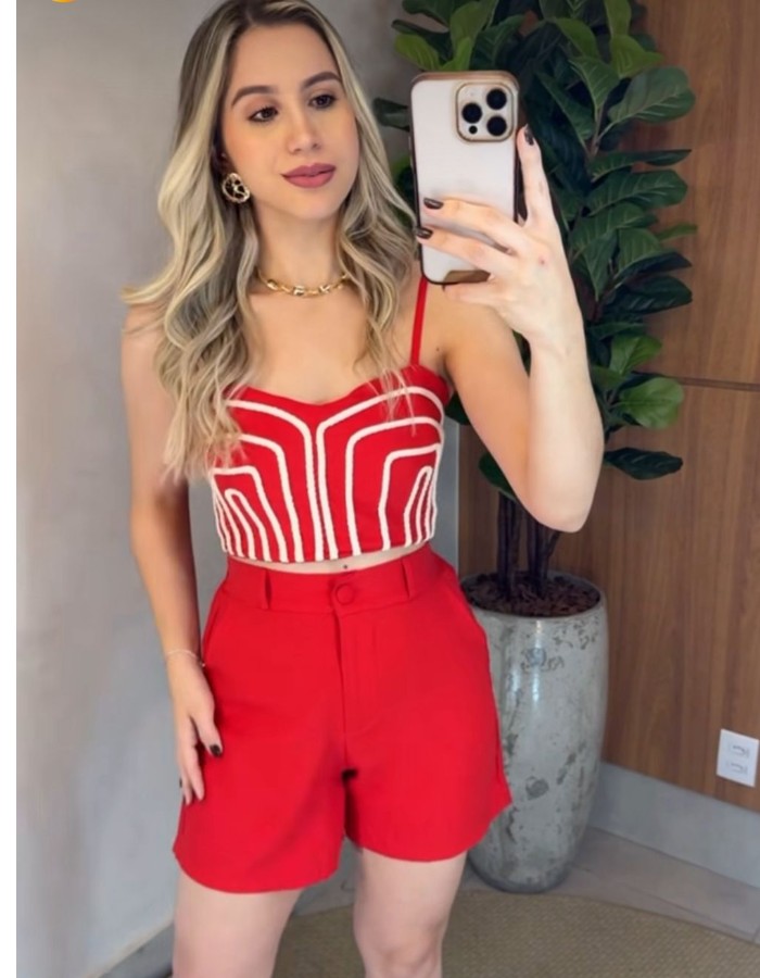 CONJUNTO COM BORDADO VESTE DO 38 AO 42
